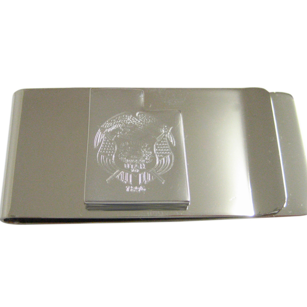 Utah State Map Shape and Flag Design Money Clip